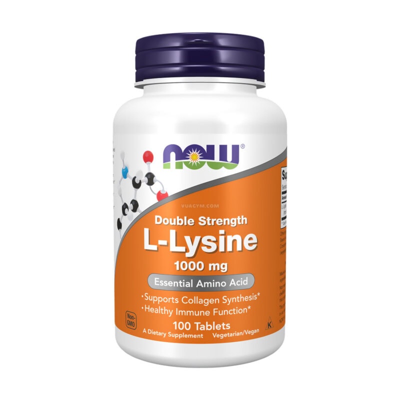 Ảnh sản phẩm NOW - L-Lysine 1000mg / Tablet (100 viên)