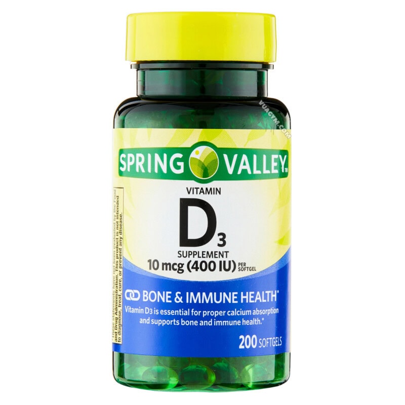 Ảnh sản phẩm Spring Valley - Vitamin D3 400IU (200 viên)