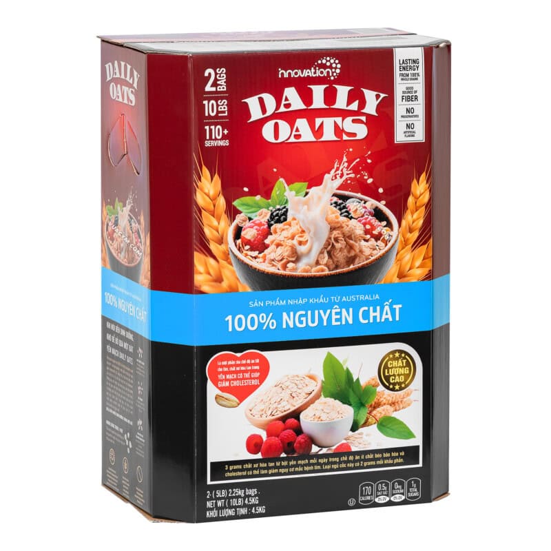 Ảnh sản phẩm Innovation - Yến Mạch Daily Oats - Xanh dương (Cán vỡ) (Thùng 4.5 Kg)