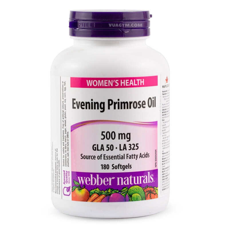 Ảnh sản phẩm Webber Naturals - Evening Primrose Oil 500mg (GLA 50mg & LA 325mg) / Softgel (180 viên) - 2