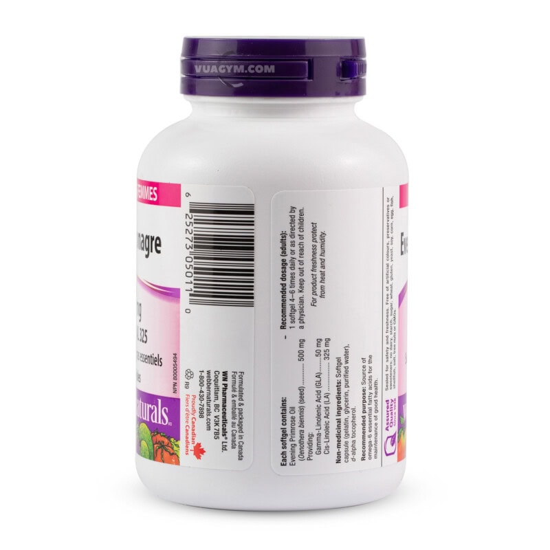 Ảnh sản phẩm Webber Naturals - Evening Primrose Oil 500mg (GLA 50mg & LA 325mg) / Softgel (180 viên) - 4