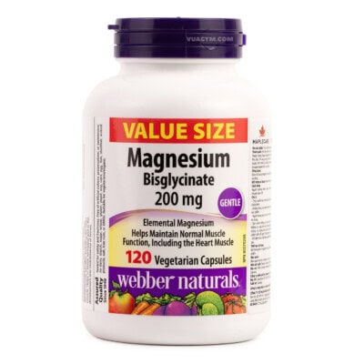 Webber Naturals - Magnesium Bisglycinate 200mg / Capsule (120 viên)