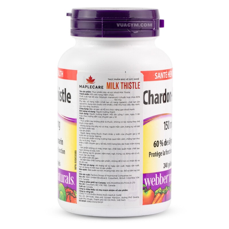 Ảnh sản phẩm Webber Naturals - Milk Thistle 150mg / Capsule (240 viên) - 2
