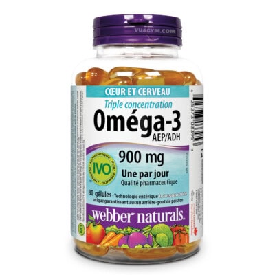 Webber Naturals - Triple Strength Omega-3 EPA/DHA 900mg / Softgel (80 viên)