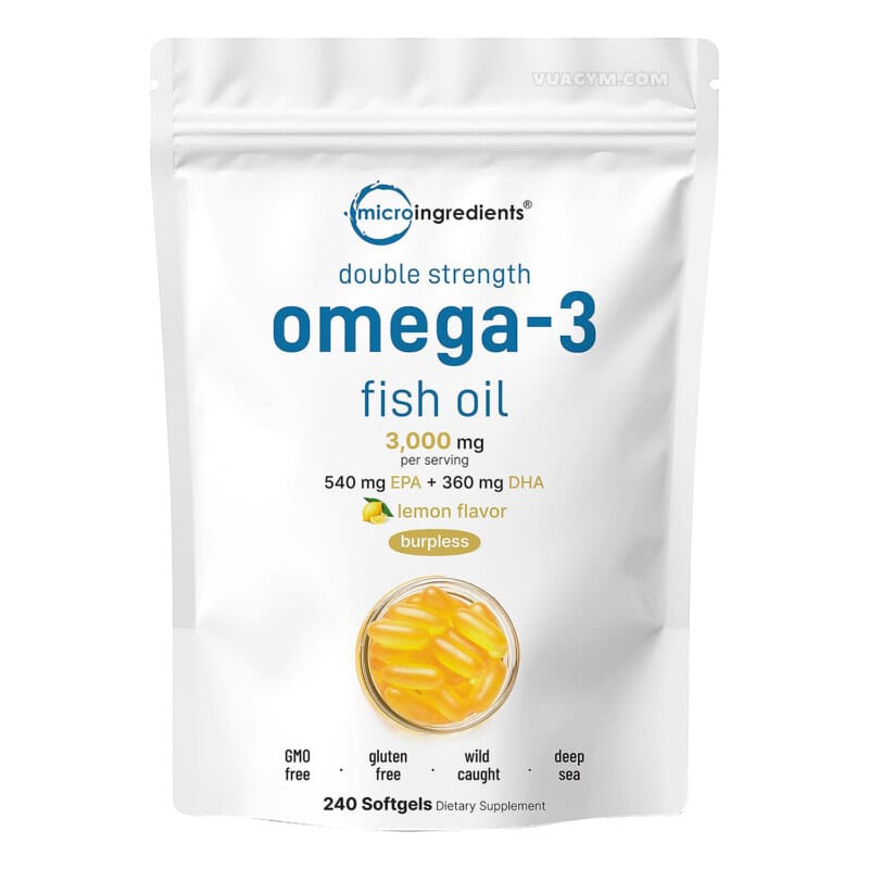 Ảnh sản phẩm Micro Ingredients - Omega-3 Fish Oil 3000mg / Serving (240 viên)