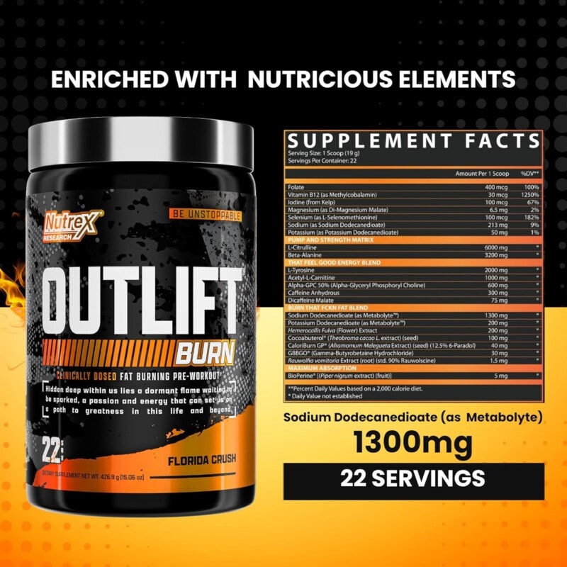 Ảnh sản phẩm Nutrex - Outlift Burn (22 lần dùng) - 6