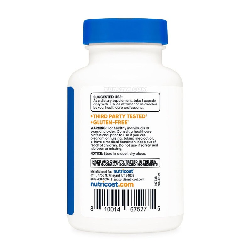 Ảnh sản phẩm Nutricost - TUDCA 250mg / Capsule (60 viên) - 3