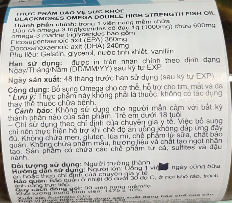 Ảnh sản phẩm Blackmores - Omega Double High Strength Fish Oil (90 viên) - 6