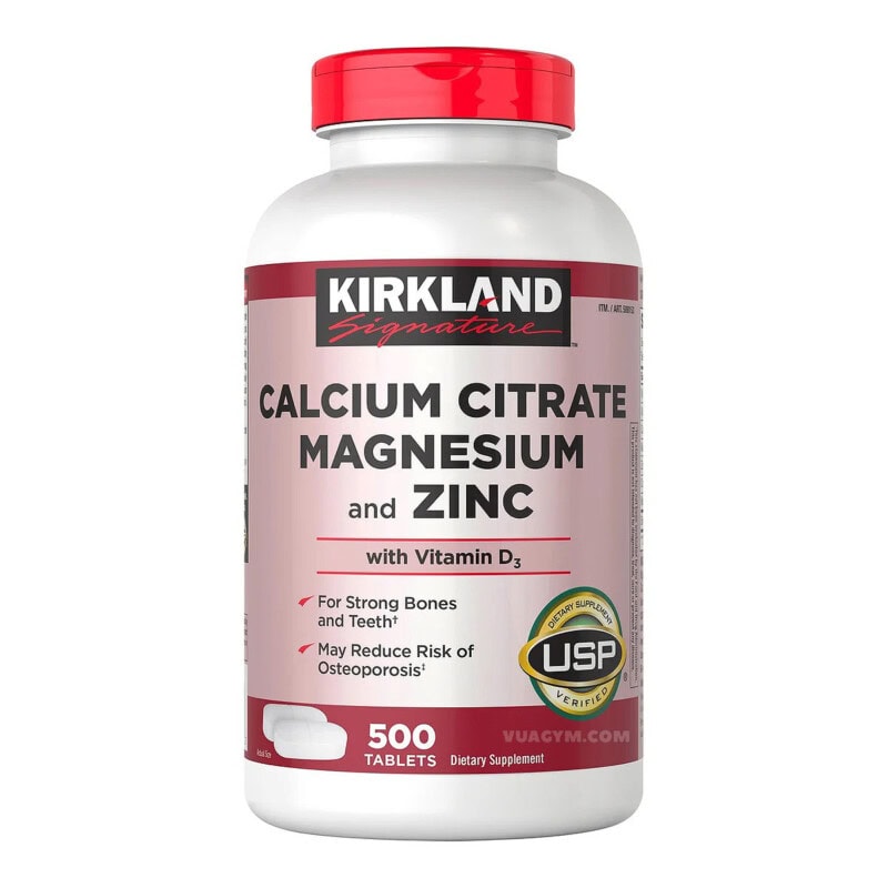 Ảnh sản phẩm Kirkland - Calcium Citrate Magnesium & Zinc + Vitamin D3 (500 viên)