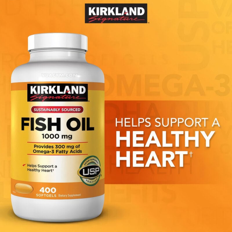 Ảnh sản phẩm Kirkland - Fish Oil 1000mg / Softgel (400 viên) - 7