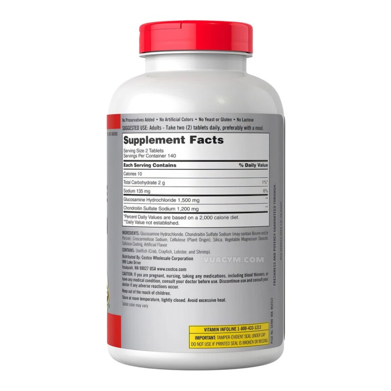 Ảnh sản phẩm Kirkland - Glucosamine 1500mg Chondroitin 1200mg (280 viên) - 2
