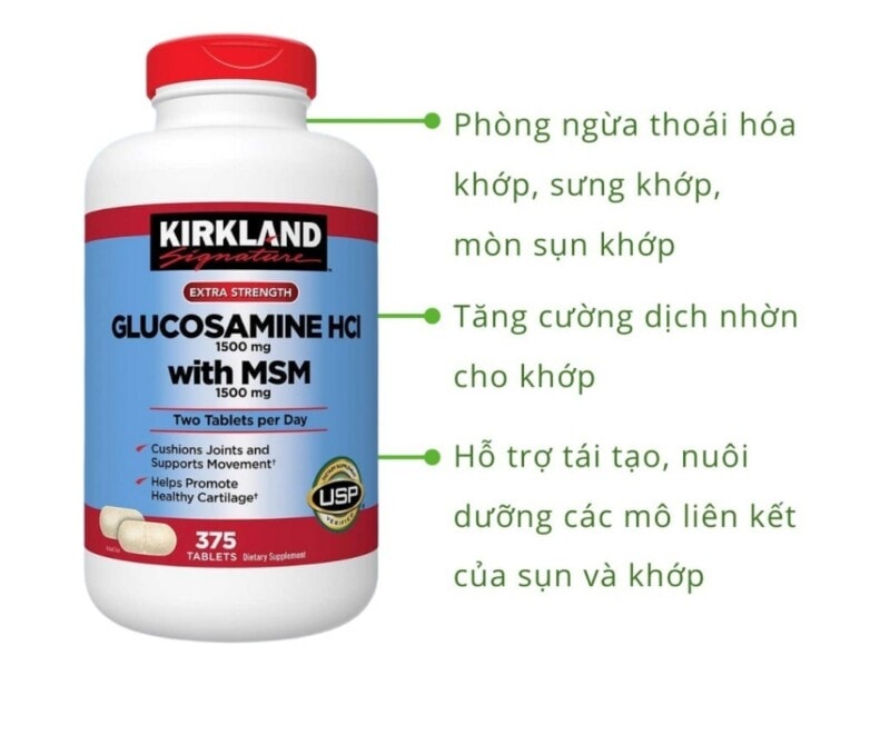 Ảnh sản phẩm Kirkland - Glucosamine HCL 1500mg + MSM 1500mg (375 viên) - 5