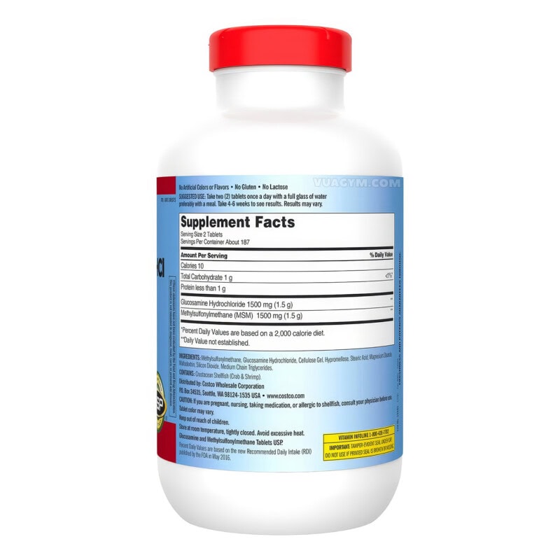 Ảnh sản phẩm Kirkland - Glucosamine HCL 1500mg + MSM 1500mg (375 viên) - 2