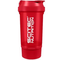 Bình lắc Scitec Nutrition (Có Ngăn Phụ, Không Cục Lắc) - 500ml - Đỏ
