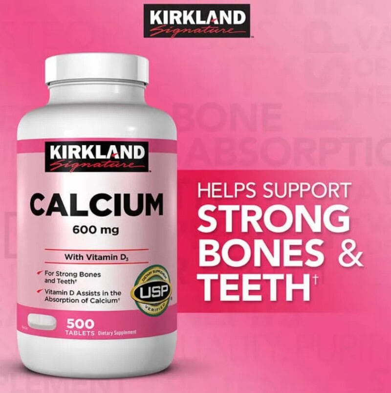 Ảnh sản phẩm Kirkland - Calcium 600mg + Vitamin D3 (500 viên) - 4