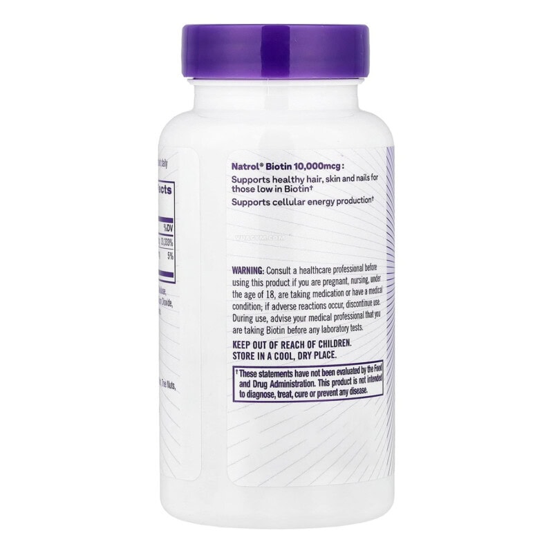 Ảnh sản phẩm Natrol - Biotin 10,000mcg / Tablet (100 viên) - 3