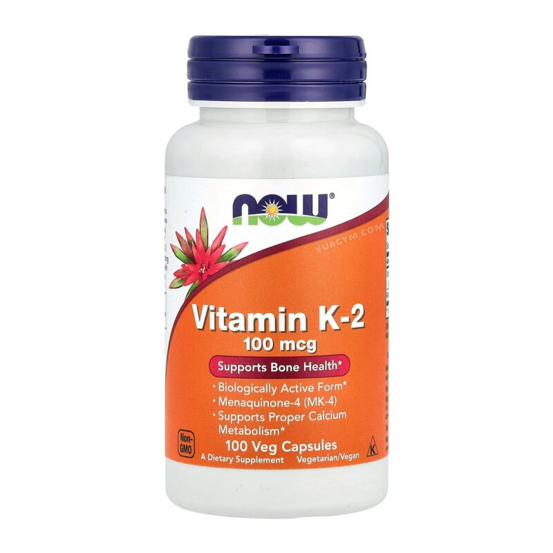 Ảnh sản phẩm NOW - Vitamin K2 (MK-4) 100mcg / Capsule (100 viên)
