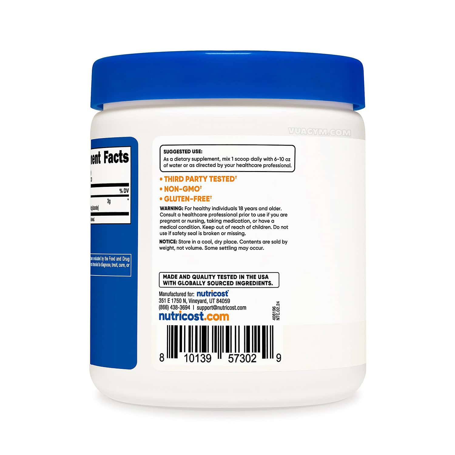 Nutricost - Arginine AKG (300g) - nutricost arginine akg 300g unflavored directions