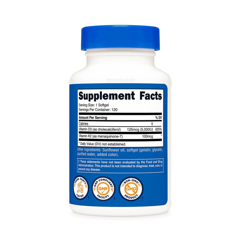 Ảnh sản phẩm Nutricost - Vitamin K2 + Vitamin D3 (120 viên) - 2