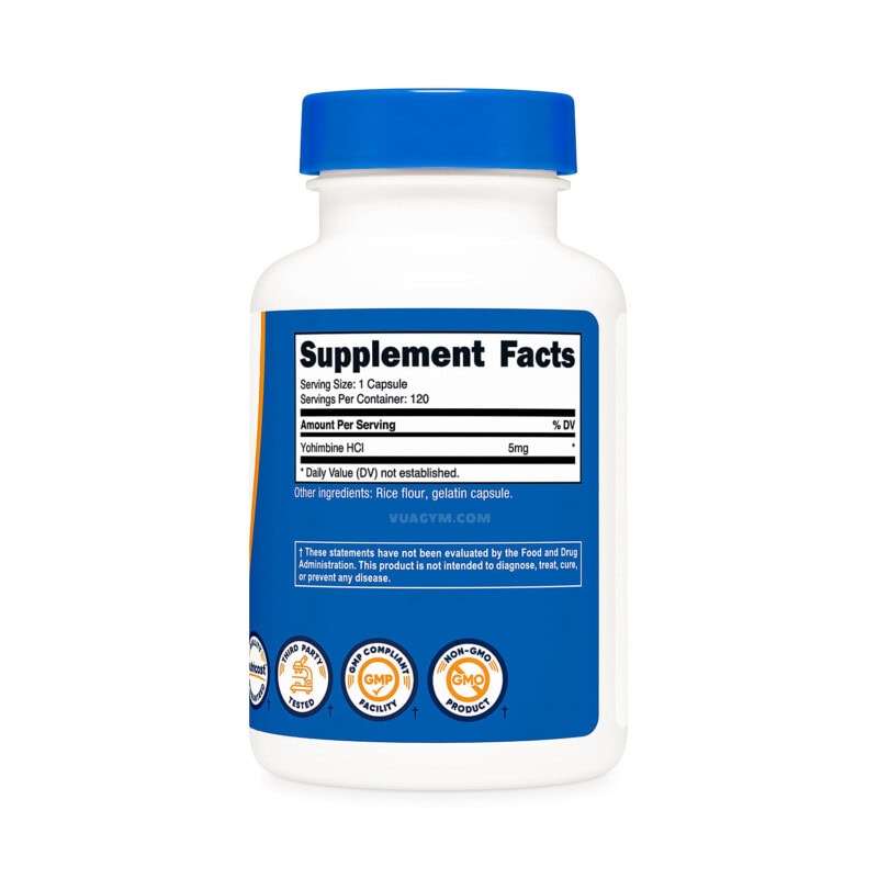 Ảnh sản phẩm Nutricost - Yohimbine HCL 5mg / Capsule (120 viên) - 2