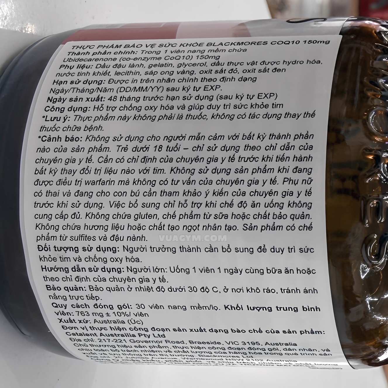Blackmores - Co Q10 150mg (30 viên) - blackmores co q10 150mg 30 vien nhan phu