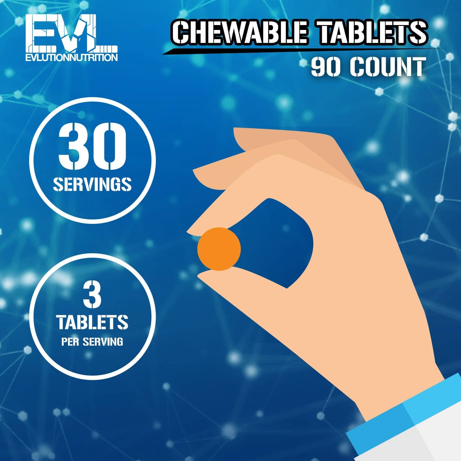 EVL - Creatine Monohydrate Chew Tabs (90 viên) - evl creatine monohydrate chew tabs 90 vien orange content 1
