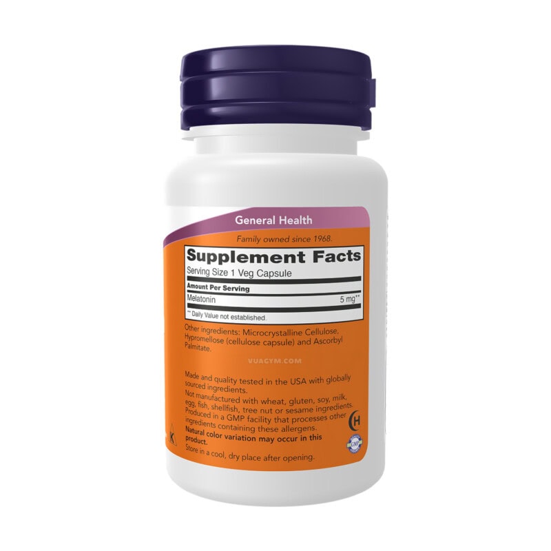 Ảnh sản phẩm NOW - Melatonin 5mg (60 viên) - 3