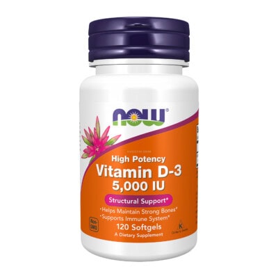 NOW - Vitamin D3 5000IU / Softgel (120 viên)