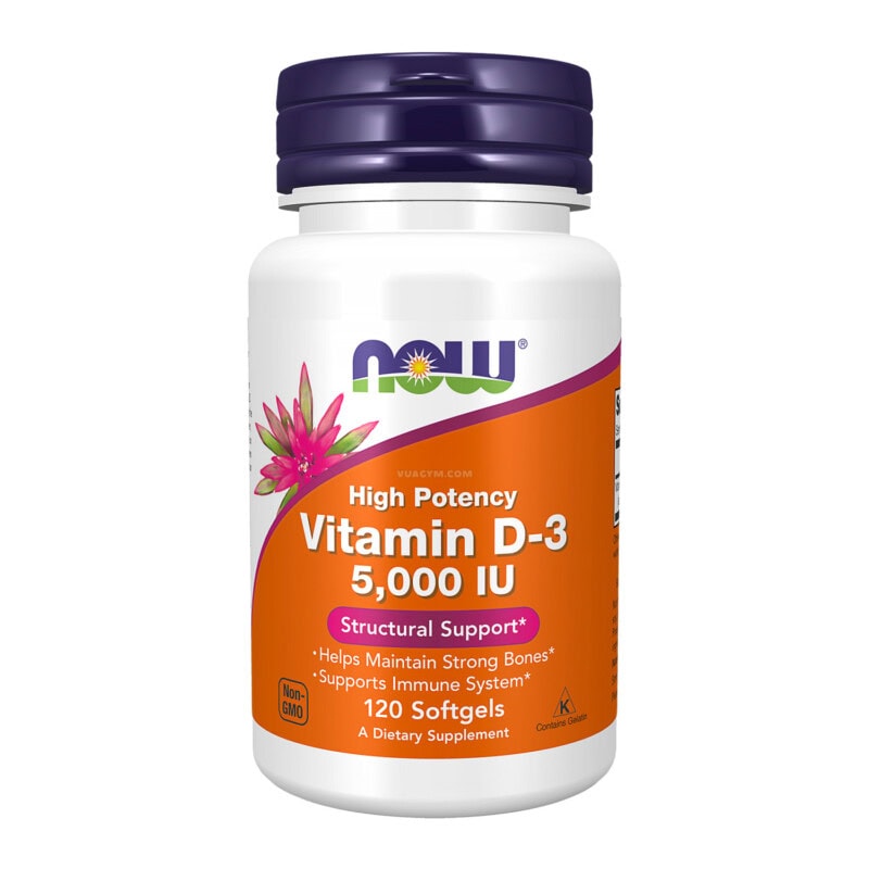 Ảnh sản phẩm NOW - Vitamin D3 5000IU / Softgel (120 viên) - 1