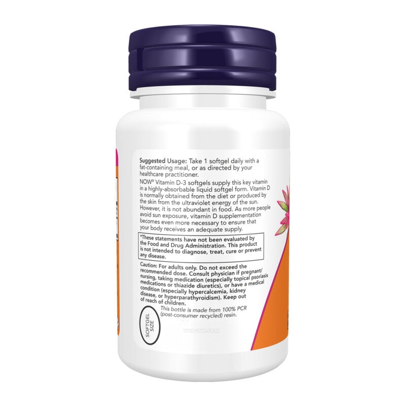 Ảnh sản phẩm NOW - Vitamin D3 5000IU / Softgel (120 viên) - 3