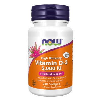 NOW - Vitamin D3 5000IU / Softgel (240 viên)