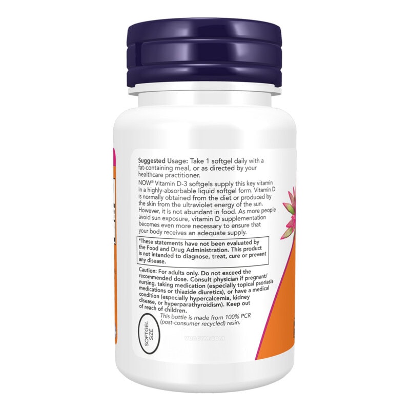 Ảnh sản phẩm NOW - Vitamin D3 5000IU / Softgel (240 viên) - 3