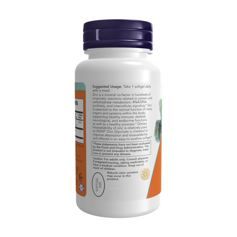 Ảnh sản phẩm NOW - Zinc Glycinate 30mg / Softgel (120 viên) - 3