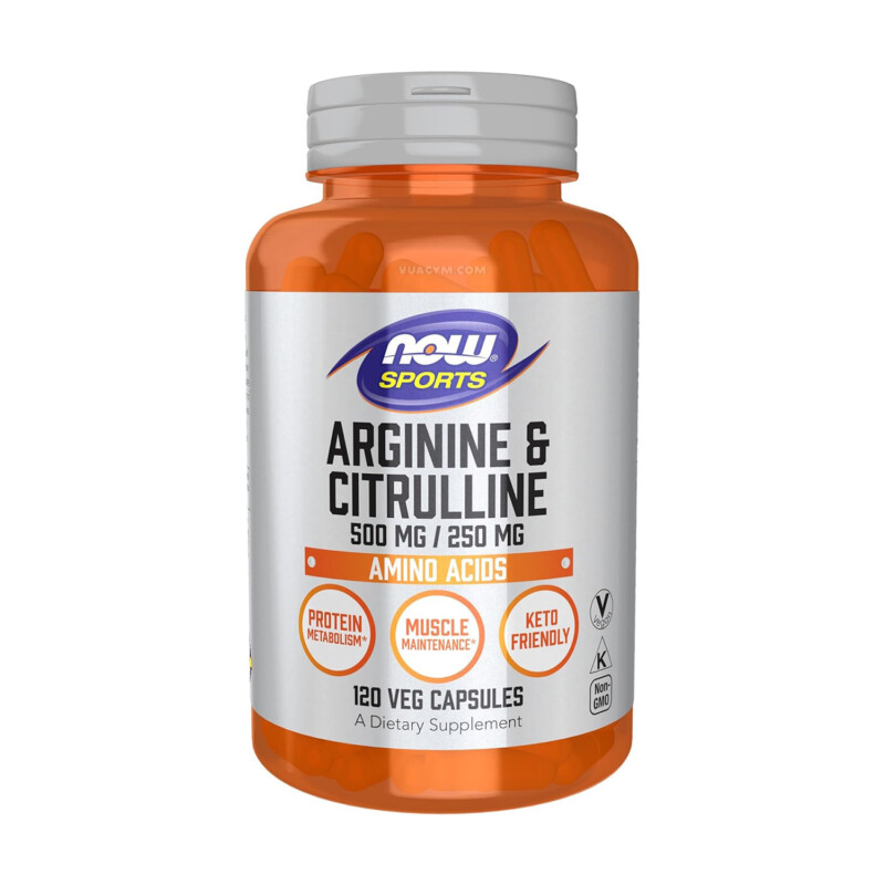 Ảnh sản phẩm NOW - Arginine & Citrulline 500 mg / 250 mg (120 viên)