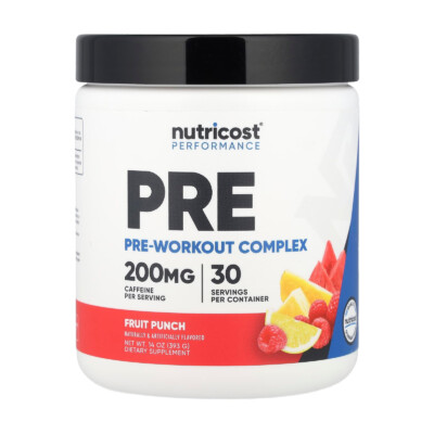 Nutricost - Pre (Pre-Workout Complex) - 30 lần dùng - Fruit Punch