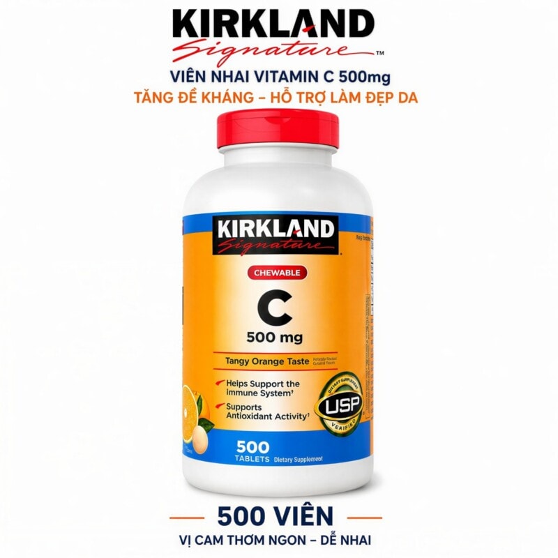 Ảnh sản phẩm Kirkland - Chewable Vitamin C 500mg / Tablet (500 viên) - 3