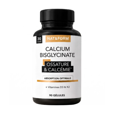 Nat&Form - Calcium Bisglycinate + Vitamin D3 & K2 (90 viên)