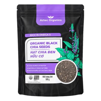 Aztec Organics - Hạt Chia Đen Hữu Cơ Organic Black Chia Seeds (500g)