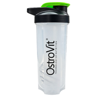 Bình Lắc OstroVit (Quai Vuông) - 700ml - Thân trắng trong Nắp đen Nút xanh lá (1)
