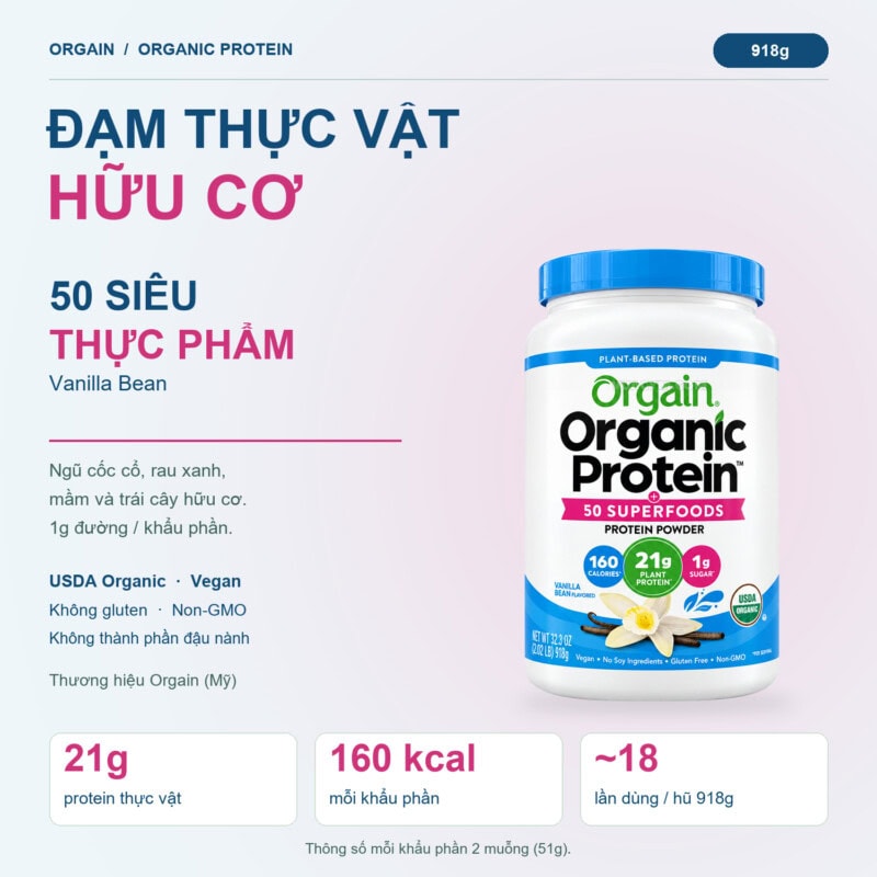 Ảnh sản phẩm Orgain - Organic Protein 50 Superfoods (918g) - 2